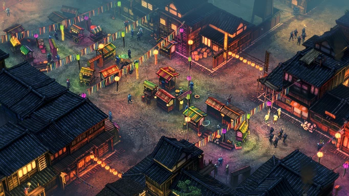 an image of a market in Shadow Tactics: Blades of the Shogun