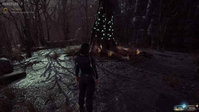 an image of Midnight Suns gameplay showing the Dead Tree near the end of the Hiram Shaw's Church mystery