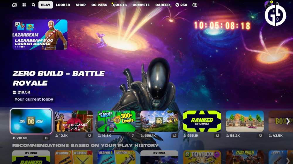 What is the countdown in Fortnite OG for?