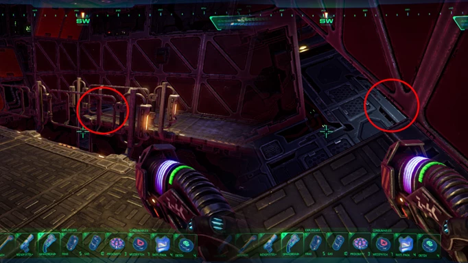 System Shock sunken level: How to get to radiation shield controls
