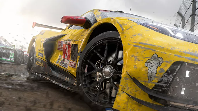 Up close wheel shot in Forza Motorsport