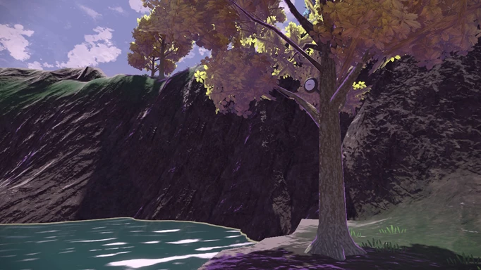 Pokemon Legends Arceus Unown Locations: Q Unown on a tree near Turnback Cave