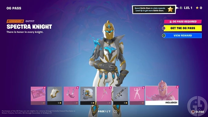 Page 1 of the Fortnite OG Battle Pass