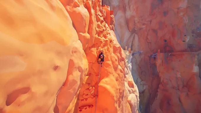 an image of the protagonist climbing in Jusant