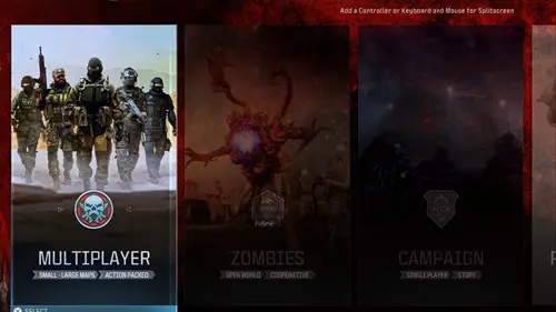 an image showing how to play split-screen in MW3