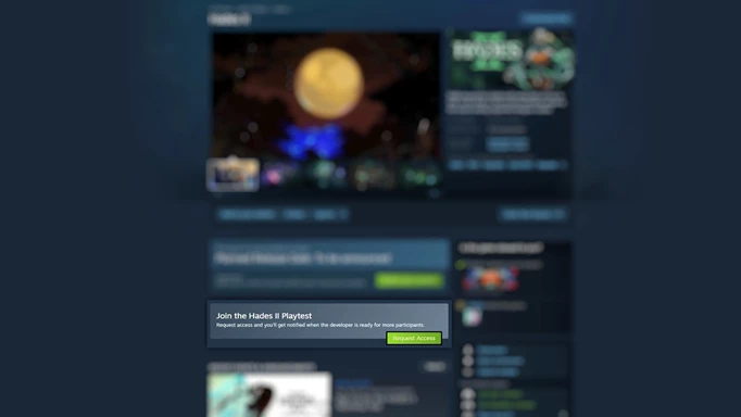Image showing you how to request access to the Hades 2 Technical Test on Steam