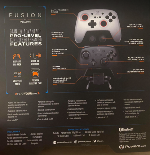 Fusion Pro Controller Back Of Box Features