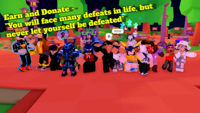 Key art to earn and donate on Roblox