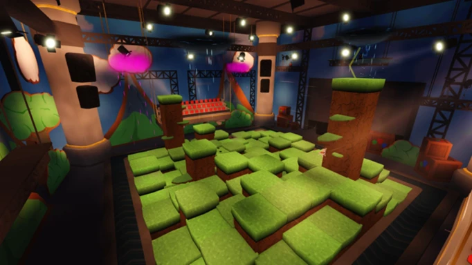 Several platforms make up one of the games you can try in Gameshow for Roblox