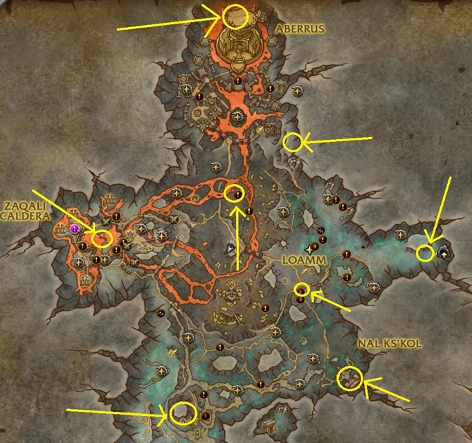 WoW: Dragonflight Zaralek Caverns Dragon Glyphs map locations marked