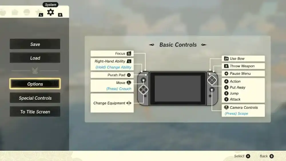 How to remap buttons in Zelda: Tears of the Kingdom