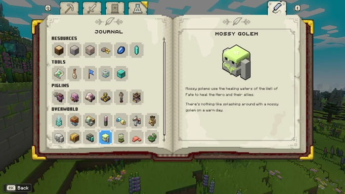 Mossy Golem, example of how to use Lapis to make Golems in Minecraft Legends