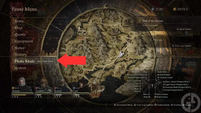 Image showing you how to use Photo Mode in Dragon's Dogma 2