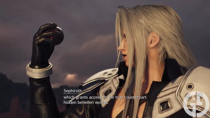 Image of Sephiroth holding the Black Materia in Final Fantasy 7 Rebirth