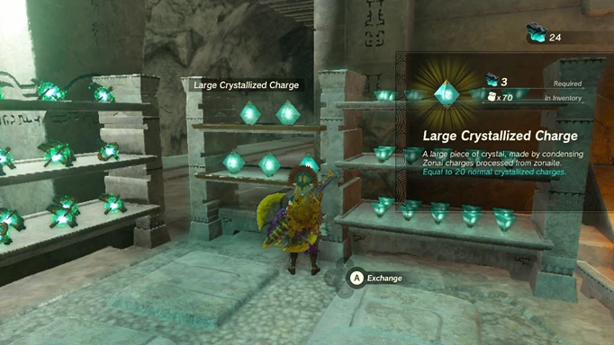 an image of Crystalized Charges at a Forge Construct in Zelda: Tears of the Kingdom