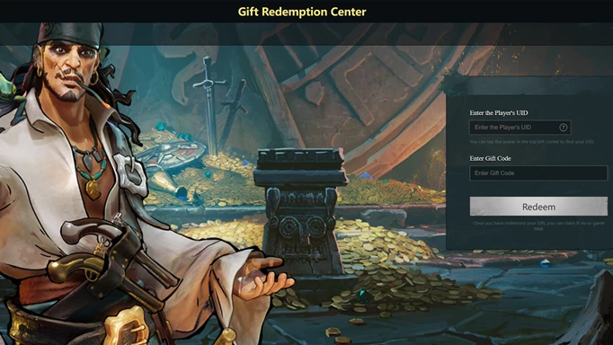 The code redemption centre for Sea of Conquest