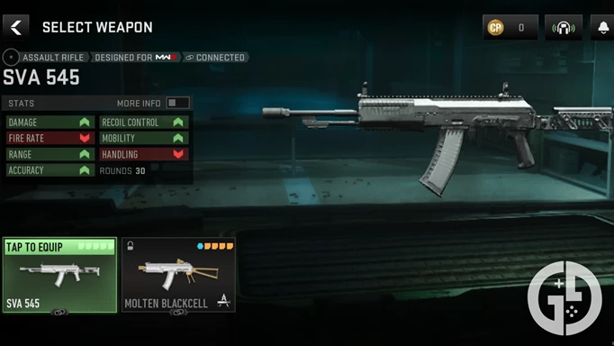 The SVA 545 Assault Rifle in Warzone Mobile