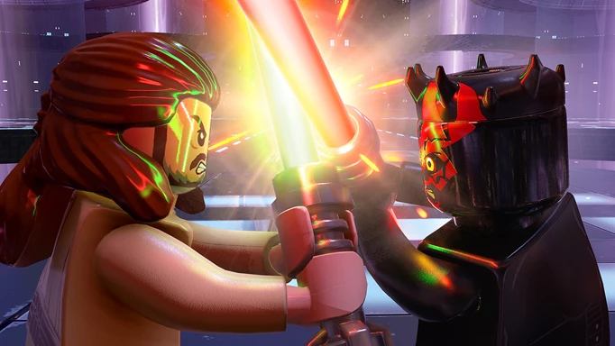 Image of Qui Gon Jinn and Darth Maul in LEGO Star Wars: The Skywalker Saga