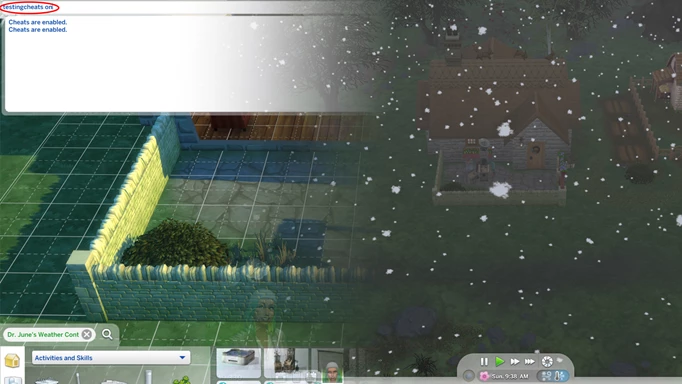 How to use weather cheats in The Sims 4