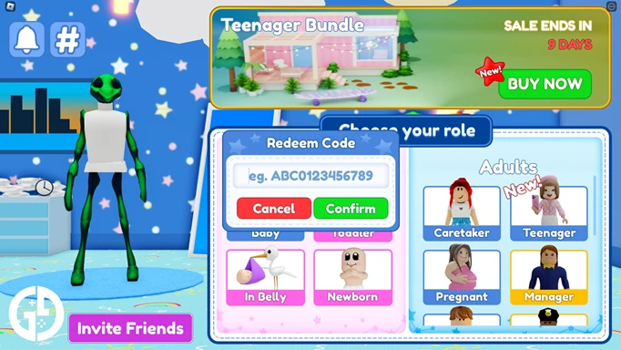 The interface for redeeming Twilight Daycare codes.