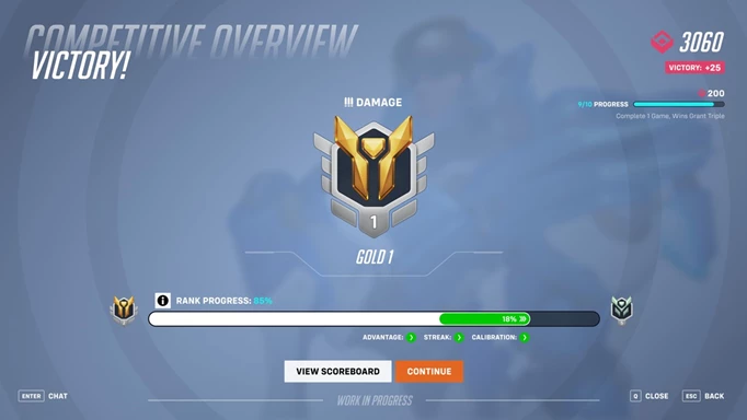 Overwatch 2 Competitive Overview Screen