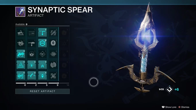Destiny 2 Witch Queen Raid: The Synaptic Spear Artefact.