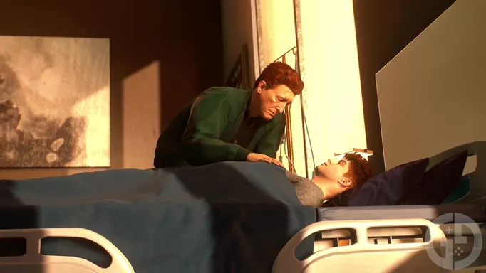 Norman Osborn standing over Harry in a coma during Marvel's Spider-Man 2's ending
