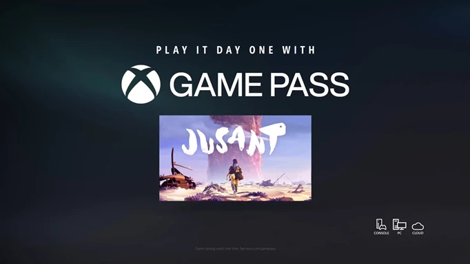an image confirming Jusant for Xbox Game Pass from the reveal trailer