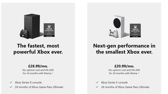 Two price plans for the Xbox Series X and Series S consoles