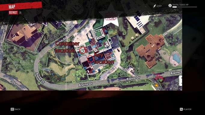 Dead Island 2 Brock's Safe key location map