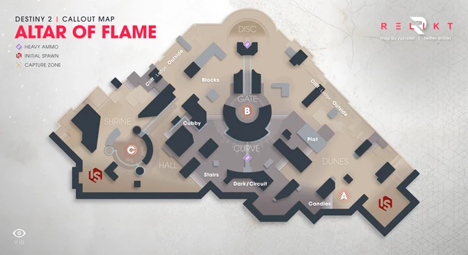 Destiny 2 Trials of Osiris Callout Map for Altar of Flame by Relikt