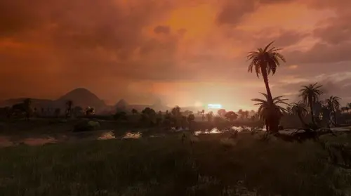an image of an Egyptian vista during sunset in Total War Pharoah