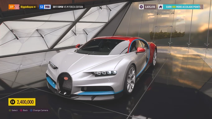 A white Bugatti Chiron