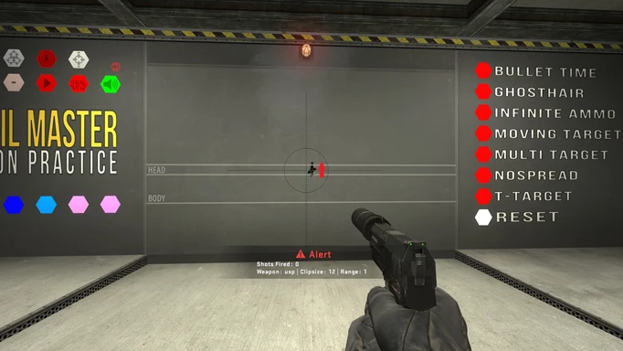Image of the USP-S spray pattern in CS:GO