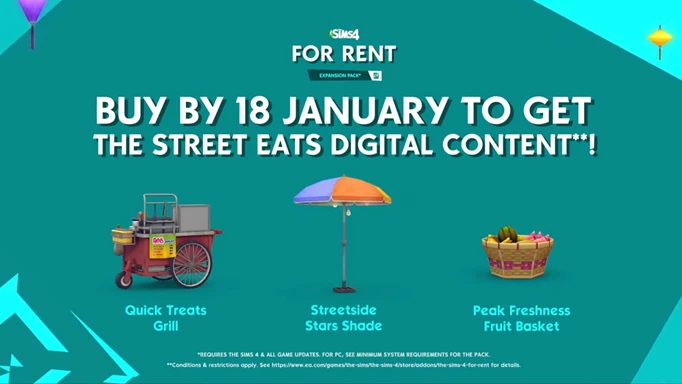 screenshot of the street eats digital content for the sims 4