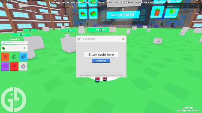 Image showing you how to redeem codes in Safe Cracking Simulator