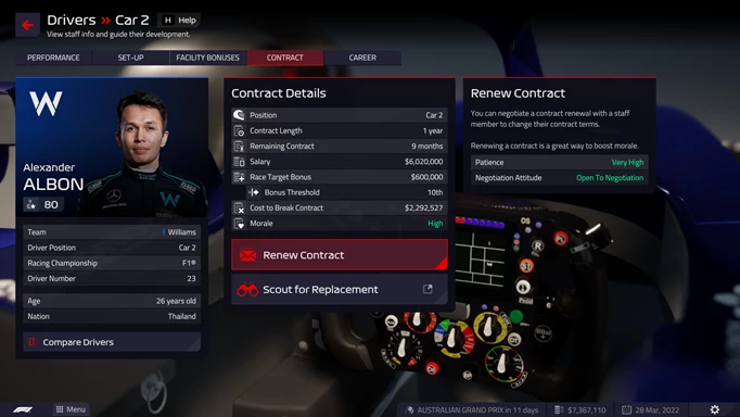 F1 Manager 2022 Tips - Drivers