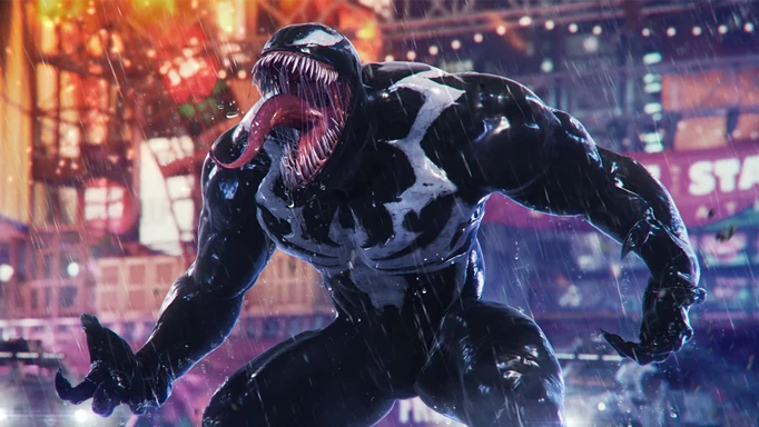 Venom roars in Spider-Man 2.