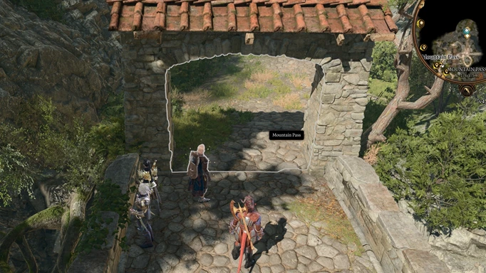 Изображение входа в горный перевал в Baldur's Gate 3