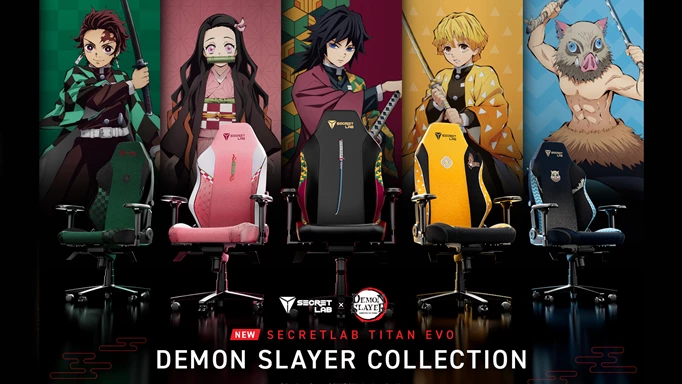 The full range of Demon Slayer chairs from Secretlab
