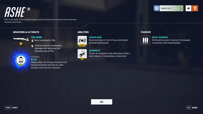 Ashe Overwatch 2 Abilities
