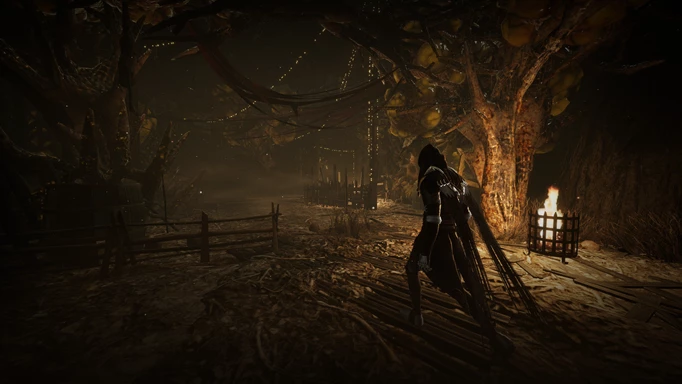 The Corvus walks through a plague ridden Forest in Thymesia