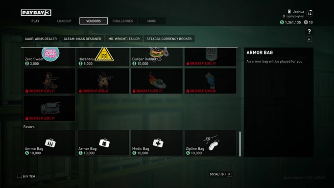 How to unlock favors in PAYDAY 3