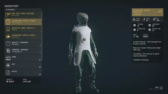 the Mantis armour in Starfield