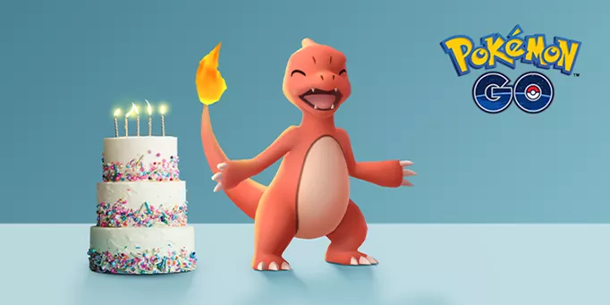 A Chameleon celebrating Pokemon GO's birthday event.