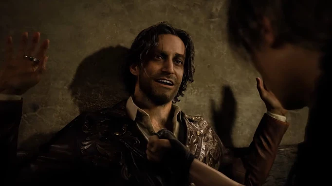 Resident Evil 4 Remake Voice Actors: Leon interrogating Luis Sera