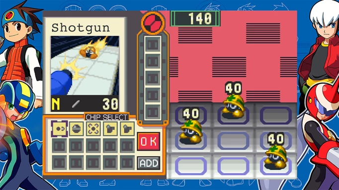 Mega Man Battle Network Legacy Collection review: Choosing chips ahead of a battle with three viruses