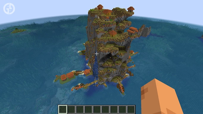 An Island tower, one of the best seeds in Minecraft