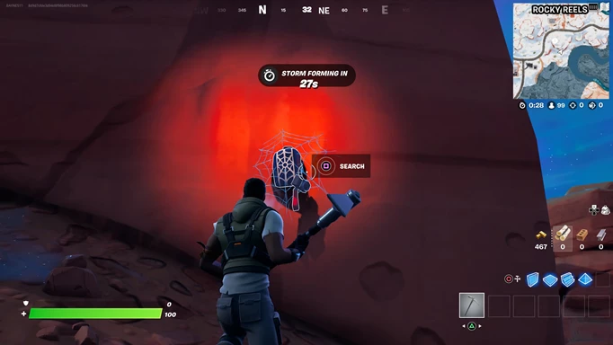 The Fortnite Spider-Man mythic location is on canyon walls.