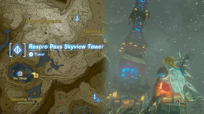 Rospro Pass Skyview Tower and an image of its location on the map